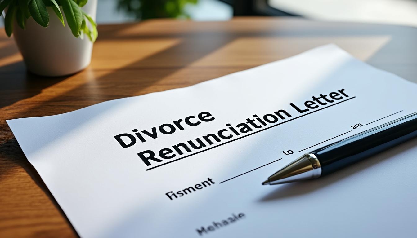 découvrez comment rédiger une lettre de renonciation à la soulte lors d’un divorce, les étapes essentielles à suivre et les implications juridiques pour faciliter votre démarche.