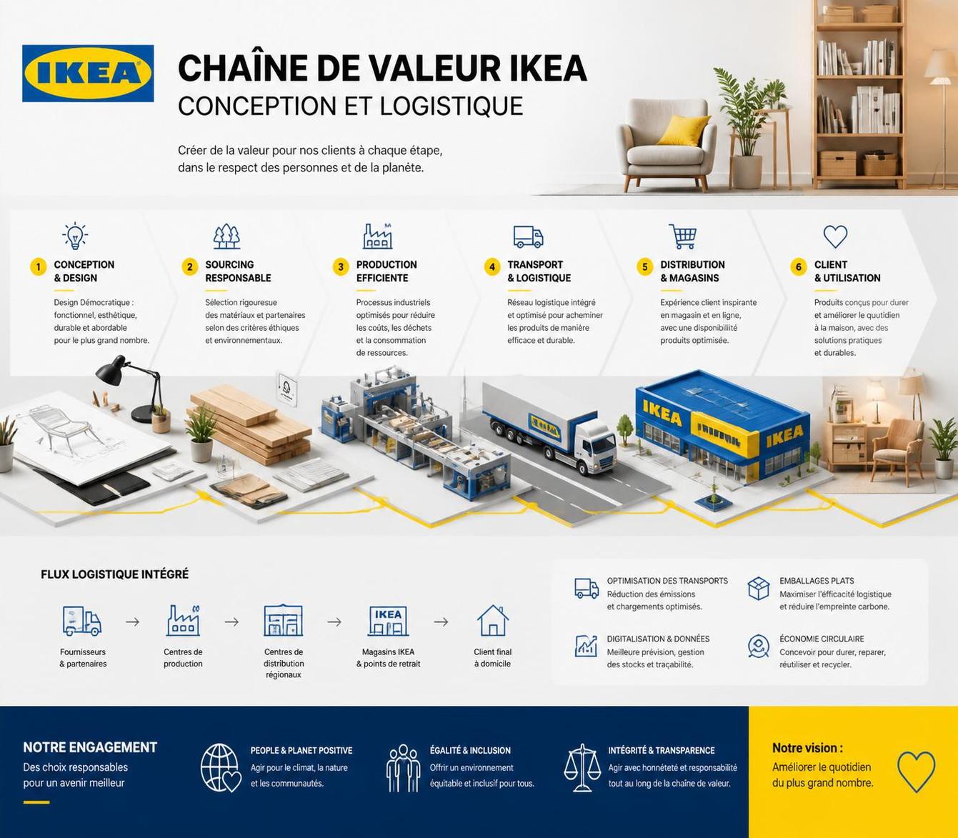 découvrez comment la chaîne de valeur d'ikea transforme le secteur du meuble grâce à une stratégie innovante alliant conception, production et distribution efficaces.